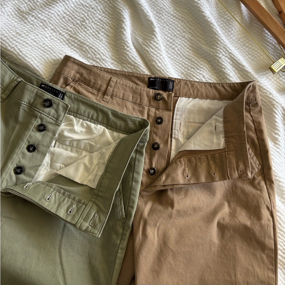 ASOS Basic Neutrals Slim Tailored Chino Pants - Picture 6 of 8